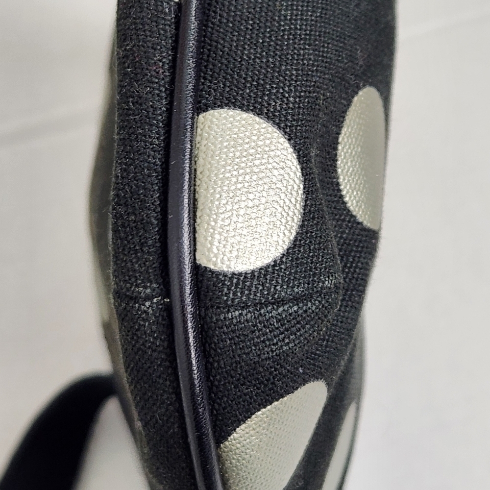 Fossil Black Canvas Polkadot Crossbody Bag - Picture 10 of 13